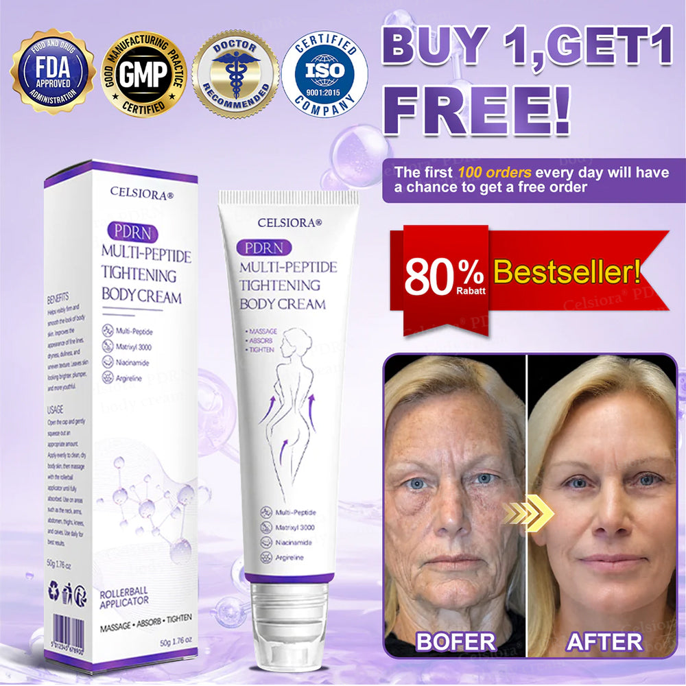 FDA Official: Celsiora® PDRN Multi-Peptide Massaging Body Roller Cream- Anti-aging, Hydrating, Skin Firming & Lifting, Skin Repair, Even Tone, Acne and Dark Spot Treatment, Wart and Mole Removal, and Psoriasis Relief.