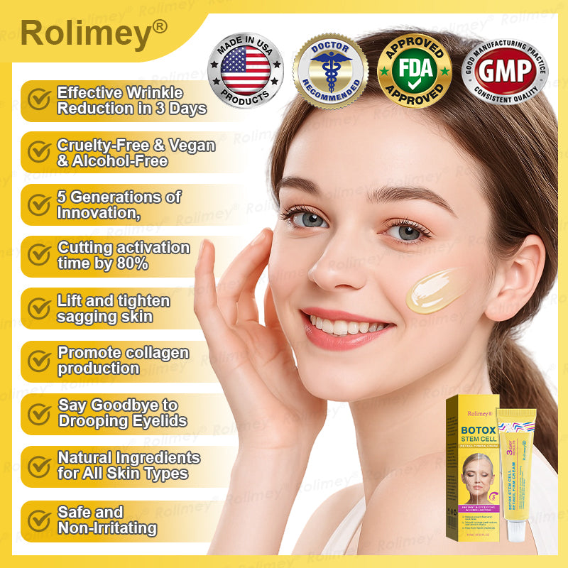 🌟Made and shipped from the USA 🌟Rolimey® Botox Stem Cell Retinol Wrinkle-Lift Cream - Visibly Lift & Smooth Neck and Chest Wrinkles