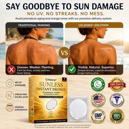 𝑶𝒇𝒇𝒊𝒄𝒊𝒂𝒍 𝑺𝒕𝒐𝒓𝒆 | ☀️ Celsiora® 𝐒𝐮𝐧𝐥𝐞𝐬𝐬 𝐈𝐧𝐬𝐭𝐚𝐧𝐭 𝐁𝐫𝐨𝐧𝐳𝐞 𝐓𝐚𝐧𝐧𝐢𝐧𝐠 𝐌𝐢𝐜𝐫𝐨𝐧𝐞𝐞𝐝𝐥𝐞 𝐏𝐚𝐭𝐜𝐡  (𝐉𝐮𝐬𝐭 𝐨𝐧𝐜𝐞 𝐚 𝐝𝐚𝐲) 𝐕𝐢𝐬𝐢𝐛𝐥𝐞 𝐁𝐫𝐨𝐧𝐳𝐞 𝐆𝐥𝐨𝐰 𝐢𝐧 𝟕 𝐃𝐚𝐲𝐬 ✅ 𝐍𝐨 𝐔𝐕, 𝐍𝐨 𝐎𝐫𝐚𝐧𝐠𝐞, 𝐍𝐨 𝐒𝐭𝐫𝐞𝐚𝐤𝐬, 𝐍𝐨 𝐃𝐇𝐀, 𝐍𝐨 𝐌𝐞𝐬𝐬.